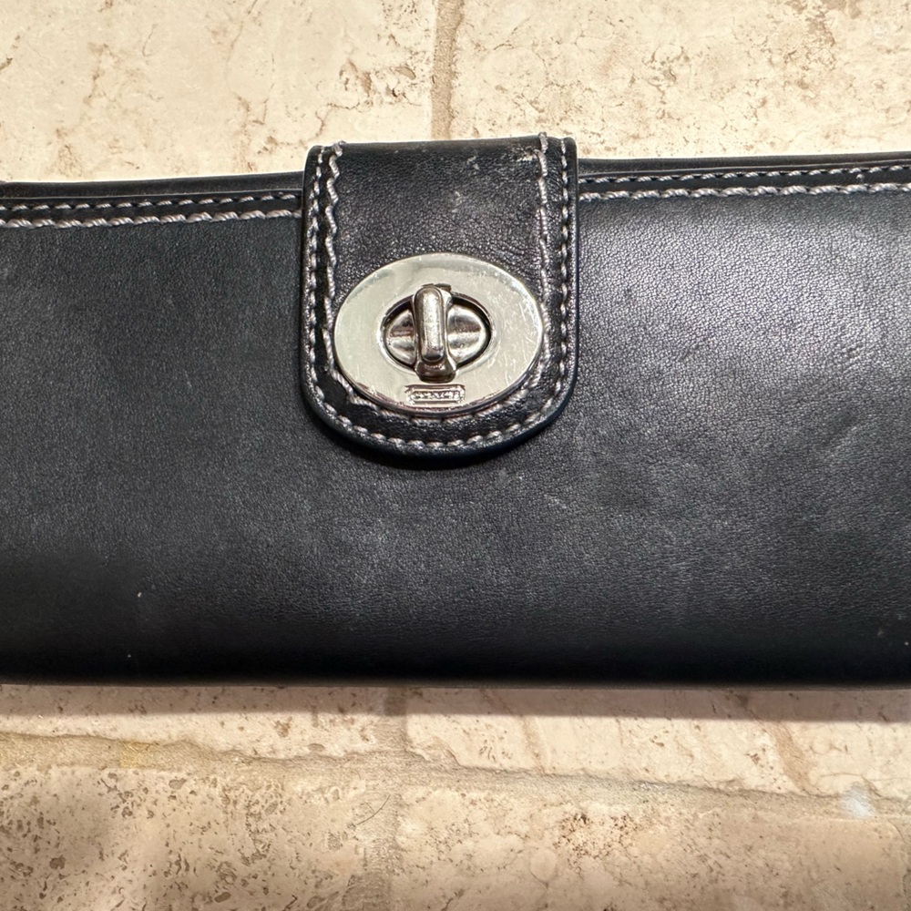 Coach black leather wallet